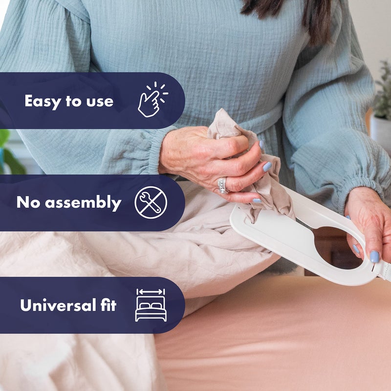 Mind Reader Duv-aid Duvet Cover Changer System, Time-Saving, Prevents Slipping, Easy to Use, Bedroom, Plastic, 2 Pcs, White. - Image 2